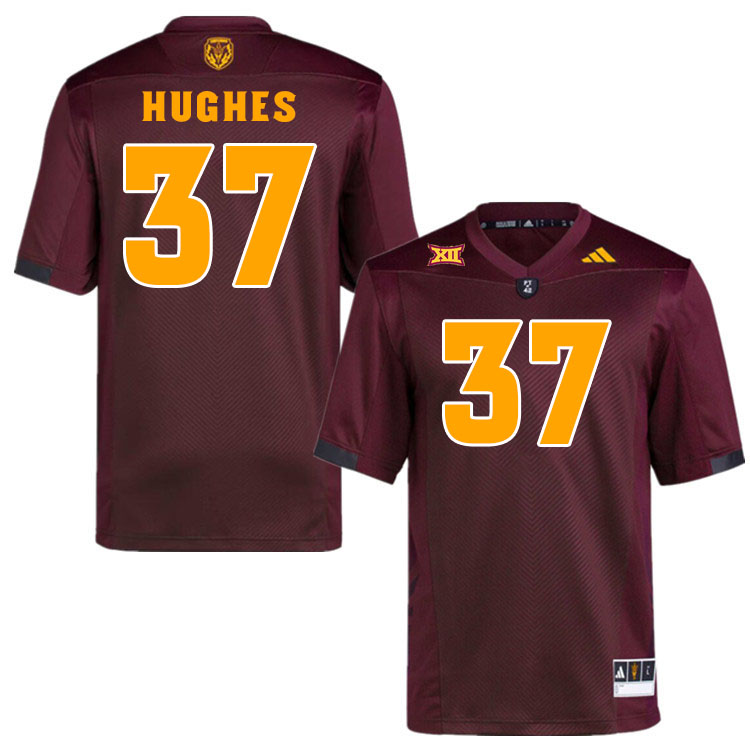 Men #37 Martell Hughes Arizona State Sun Devils College Football Jerseys Stitched-Maroon